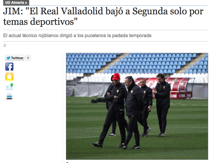 JIM: «El Real Valladolid bajó a Segunda solo por temas deportivos»