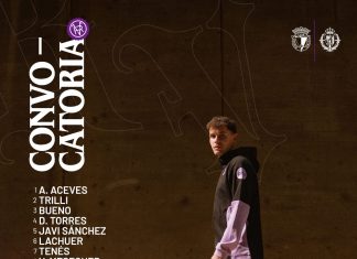 Convocatoria del Real Valladolid para jugar contra el Burgos