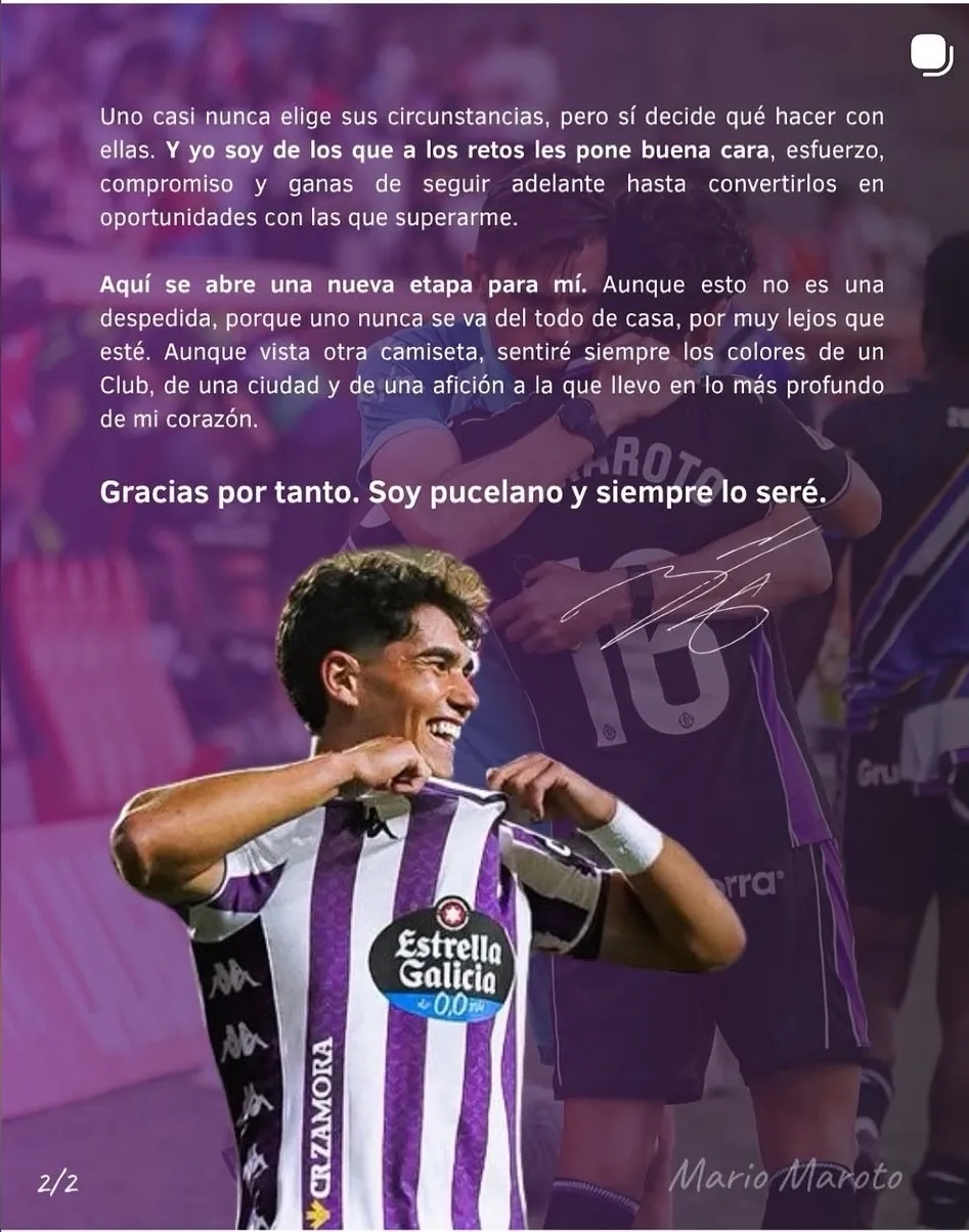 Despedida de Maroto: “Soy pucelano y siempre lo seré”