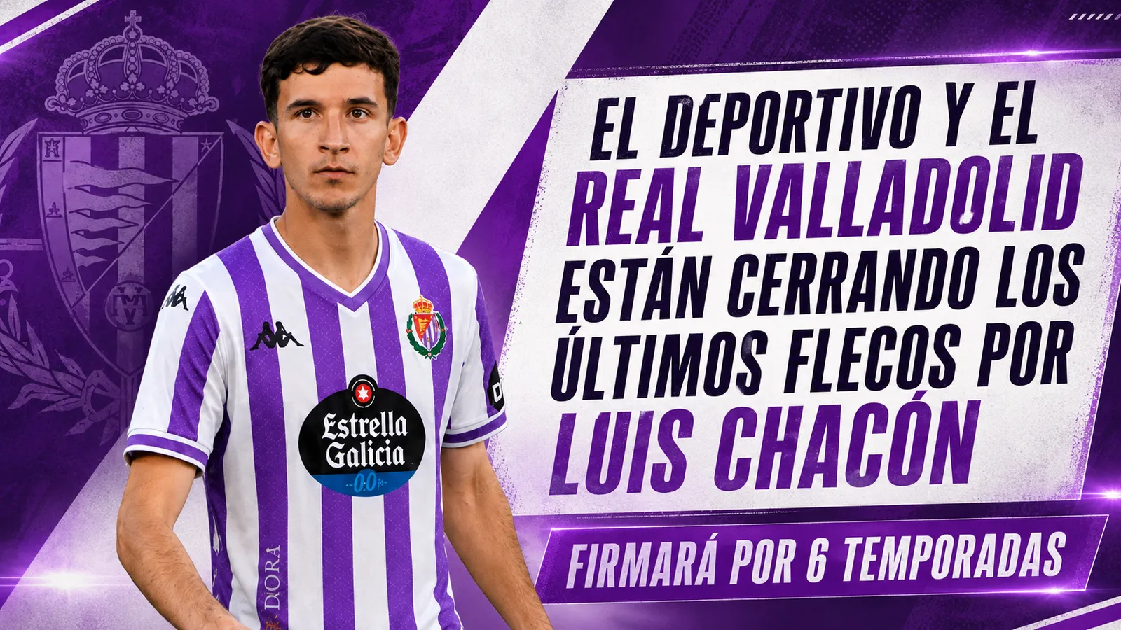 OPINION CORUÑA: El Deportivo y el Real Valladolid están cerrando los últimos flecos por Luis Chacón que firmará por 6 temporadas