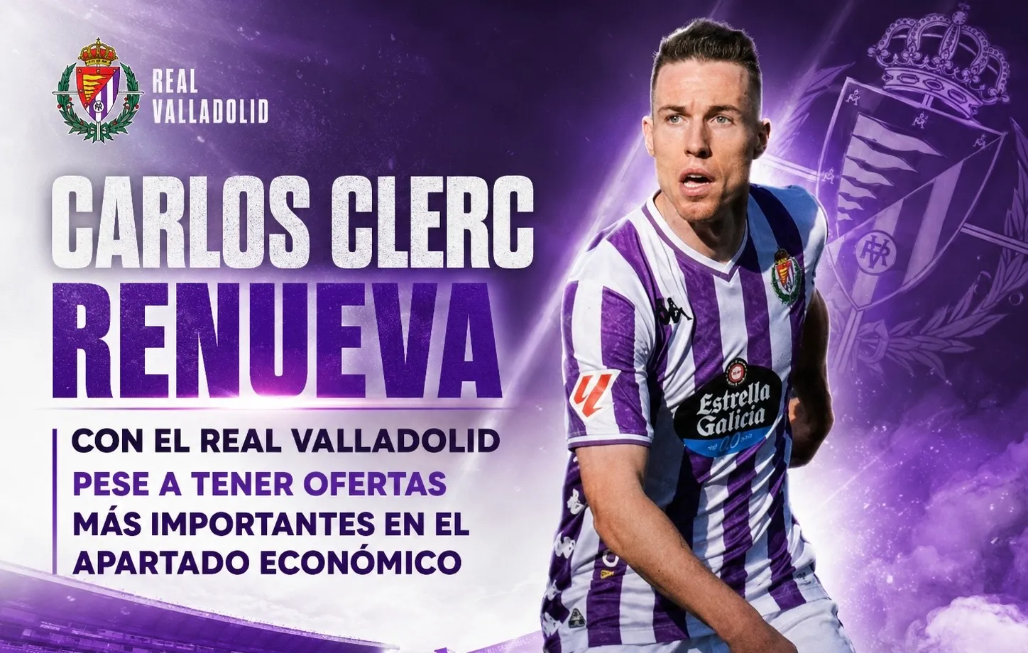 NORTE DE CASTILLA: Carlos Clerc renueva con el Real Valladolid pese a tener ofertas más importantes en el apartado económico