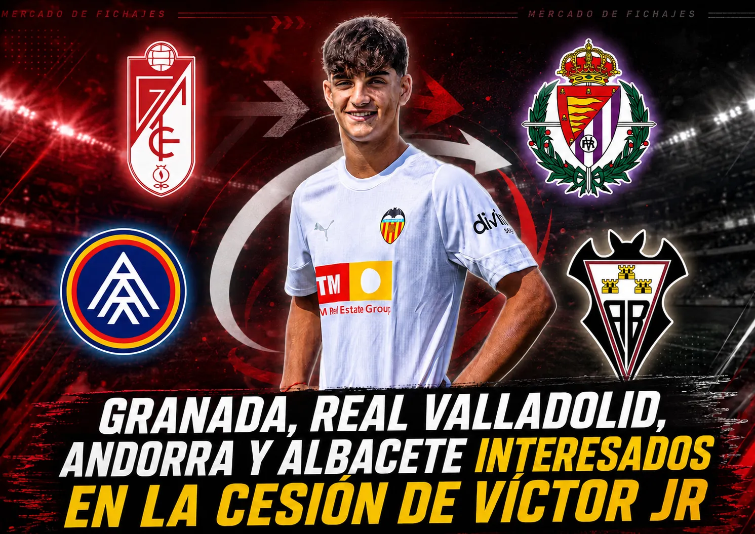 SUPERDEPORTE: Granada, Real Valladolid, Andorra y Albacete interesados en la cesión de Víctor Jr