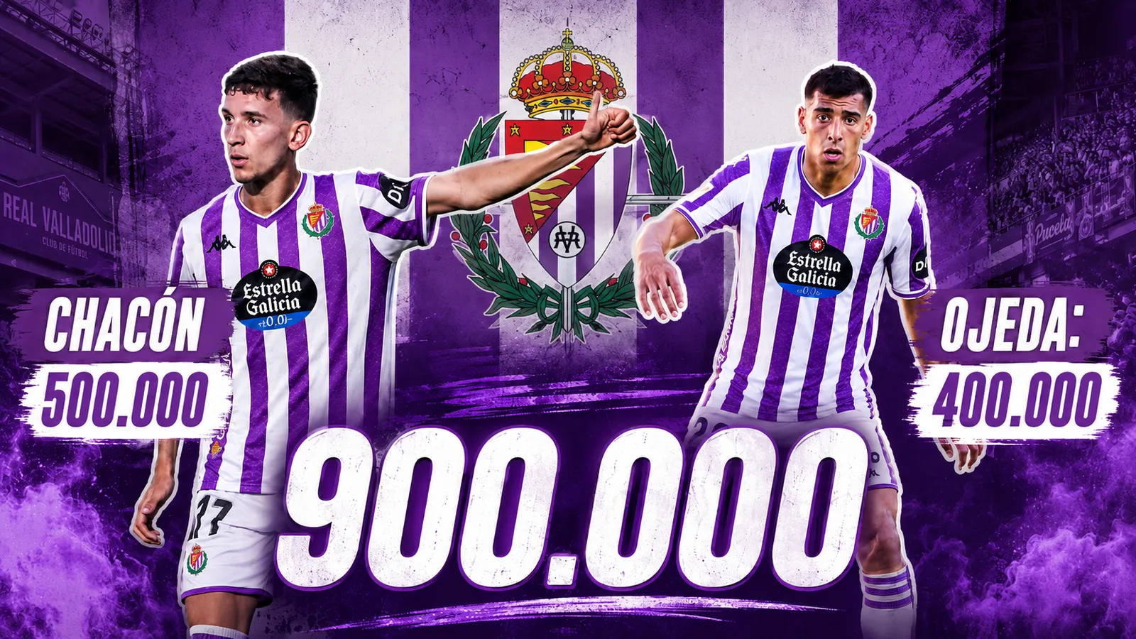 El Real Valladolid invierte 900.000 euros en dos jugadores