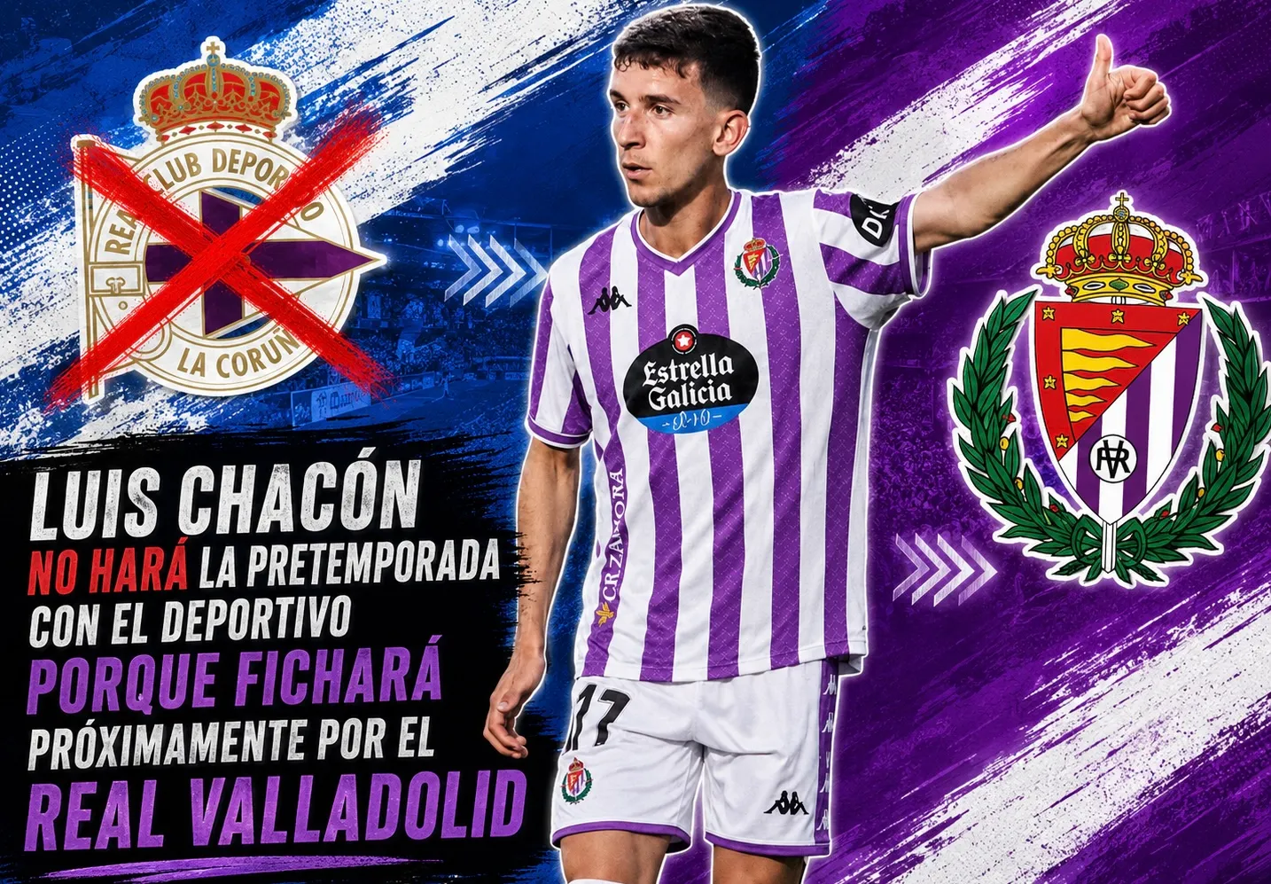 ONDA CERO: Luis Chacón no hará la pretemporada con el Deportivo porque fichará próximamente por el Real Valladolid