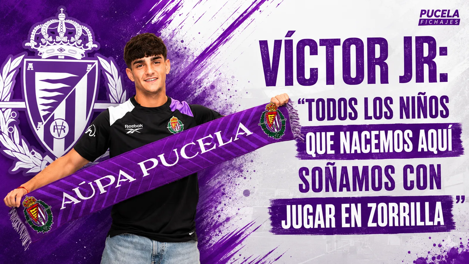Víctor Jr: “Todos los niños que nacemos aquí soñamos con jugar en Zorrilla”