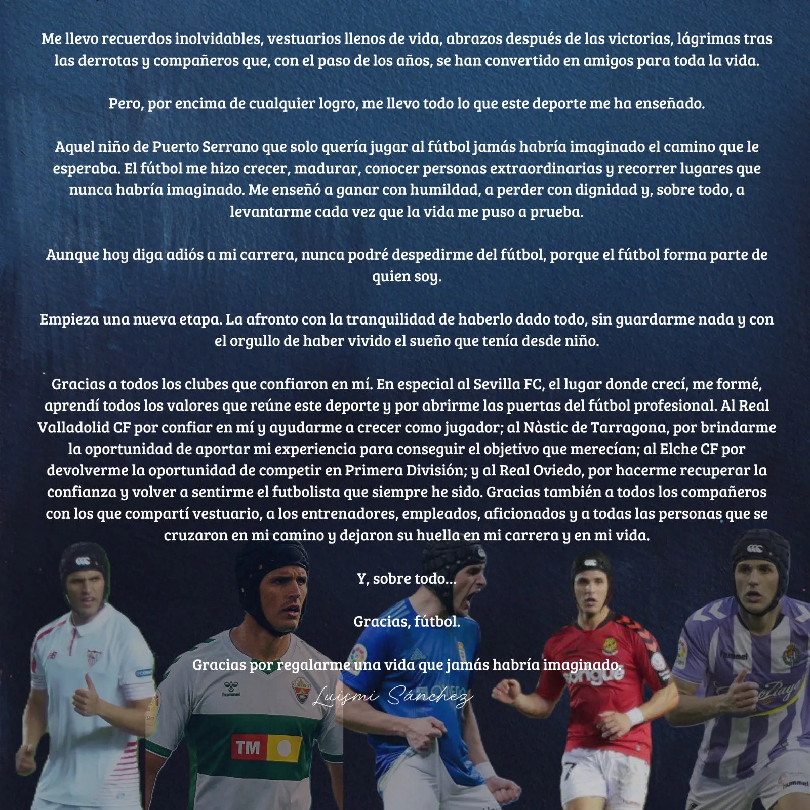 Luismi Sánchez se despide del fútbol: emotivo recuerdo a su etapa en el Real Valladolid