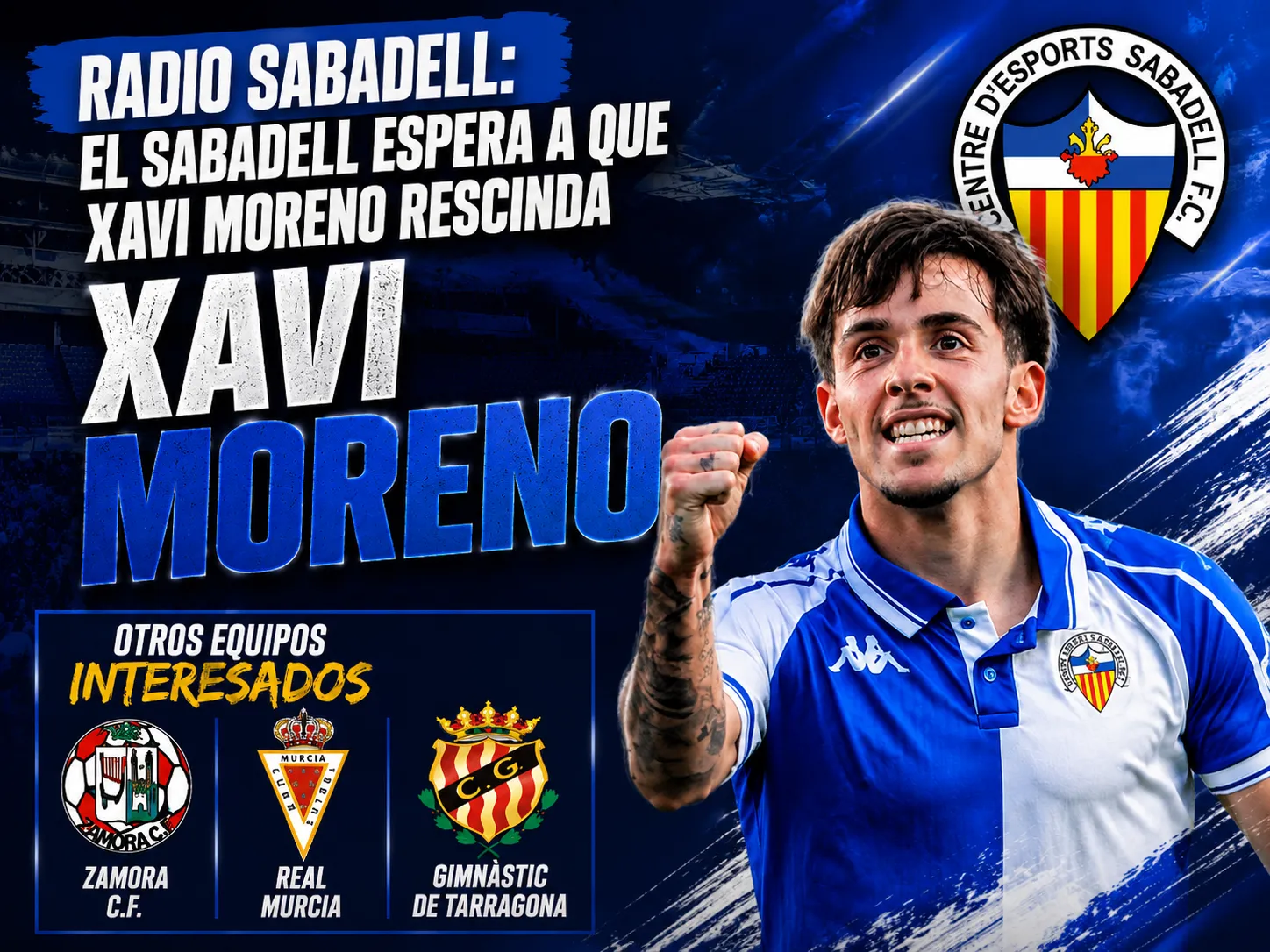 RADIO SABADELL: El Sabadell espera a que Xavi Moreno rescinda