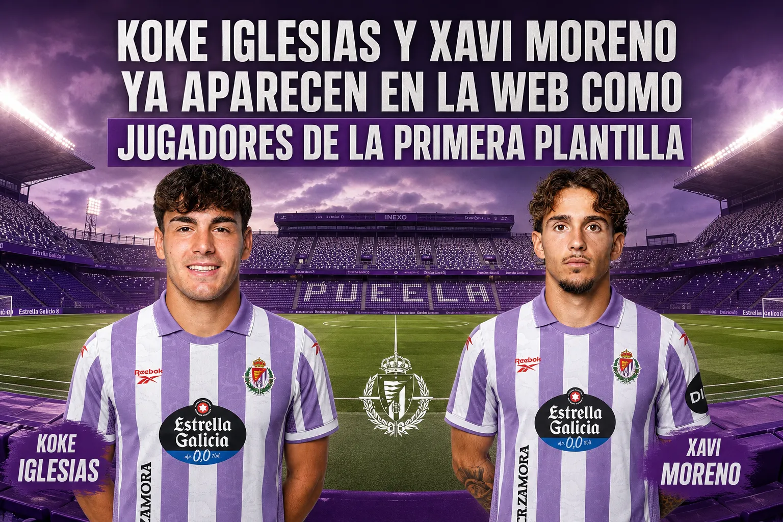 Koke Iglesias y Xavi Moreno ya aparecen en la web como jugadores de la primera plantilla