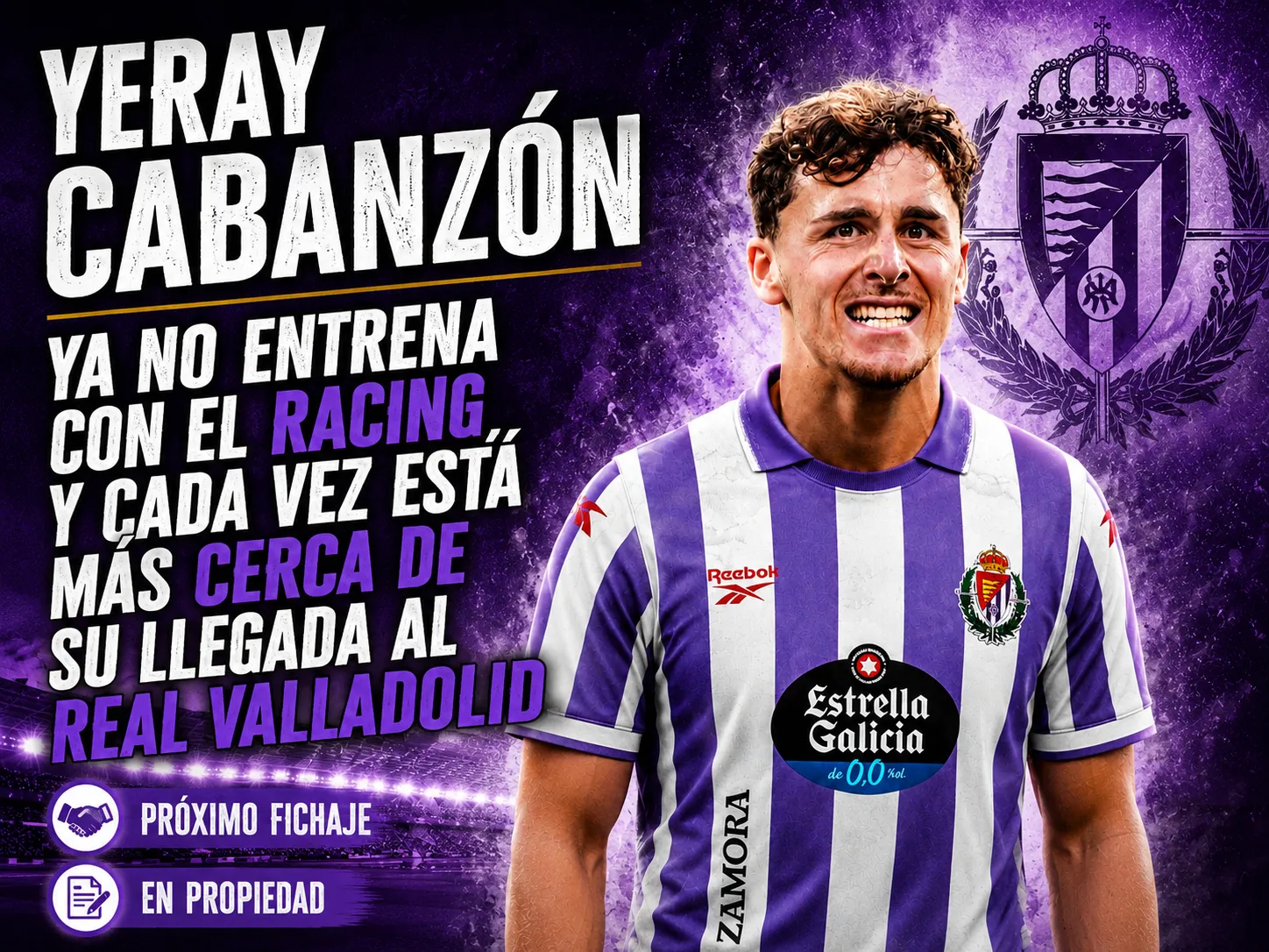 AS: Yeray Cabanzón ya no entrena con el Racing y cada vez está más cerca de su llegada al Real Valladolid