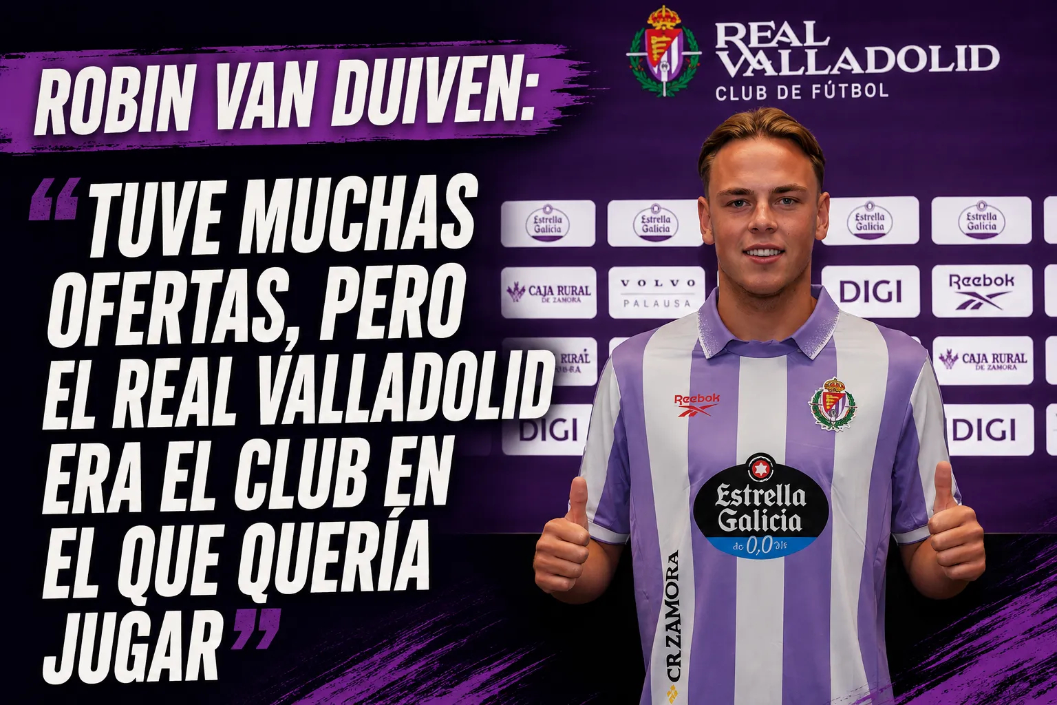 Robin Van Duiven: «Tuve muchas ofertas, pero el Real Valladolid era el club en el que quería jugar»