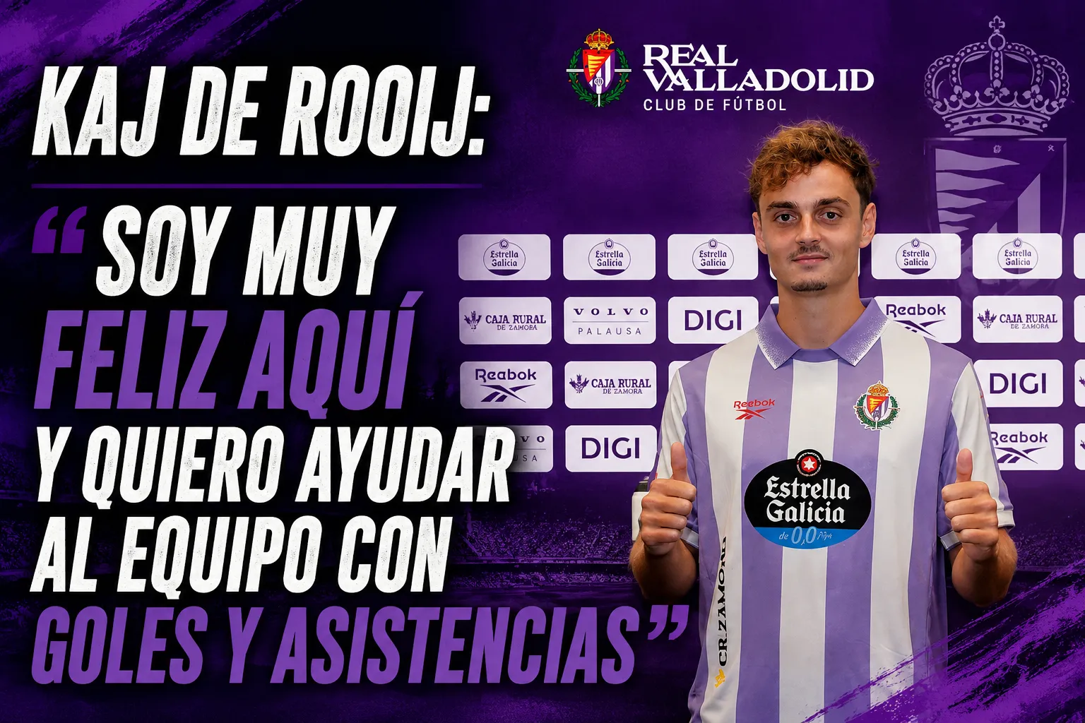 Kaj de Rooij: «Soy muy feliz aquí y quiero ayudar al equipo con goles y asistencias»