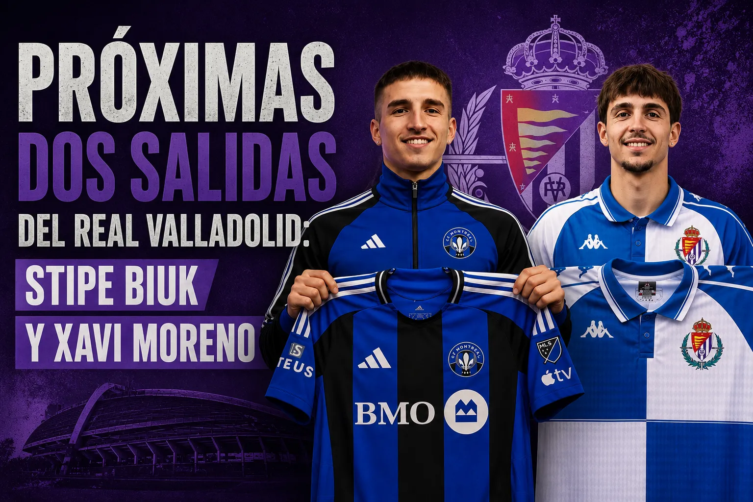 Próximas dos salidas del Real Valladolid: Stipe Biuk y Xavi Moreno