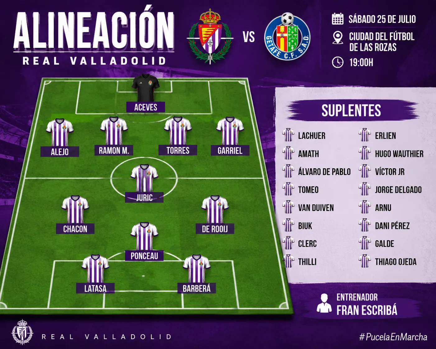 Primer “11” de la temporada del Real Valladolid
