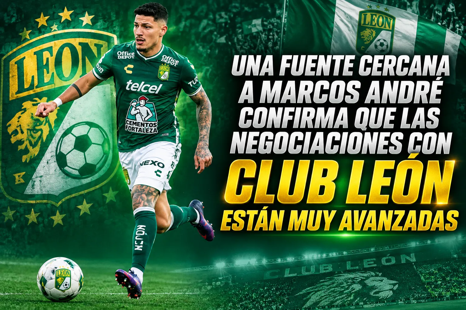 MEDIOTIEMPO: Una fuente cercana a Marcos André confirma que las negociaciones con Club León están muy avanzadas