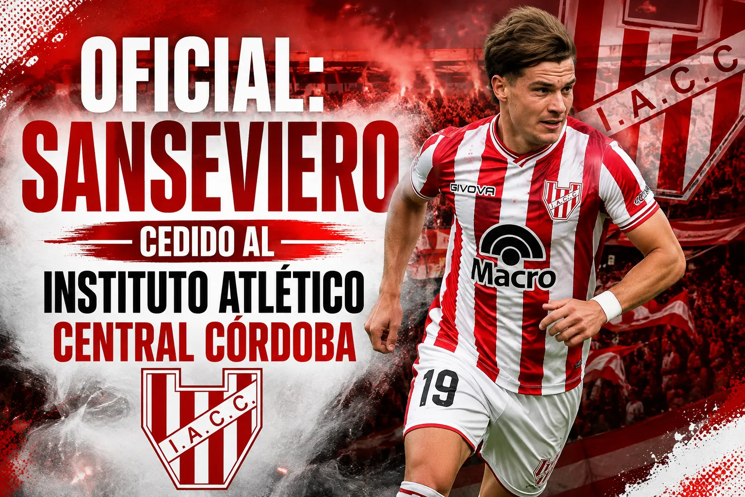 OFICIAL: Sanseviero cedido al Instituto Atlético Central Córdoba