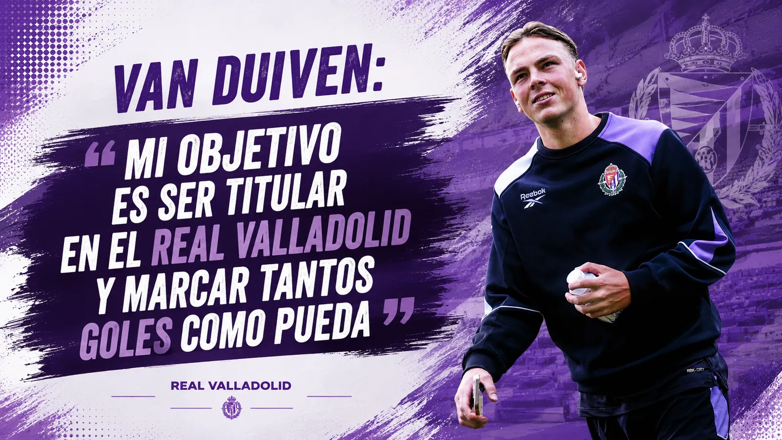 Van Duiven: “Mi objetivo es ser titular en el Real Valladolid y marcar tantos goles como pueda”
