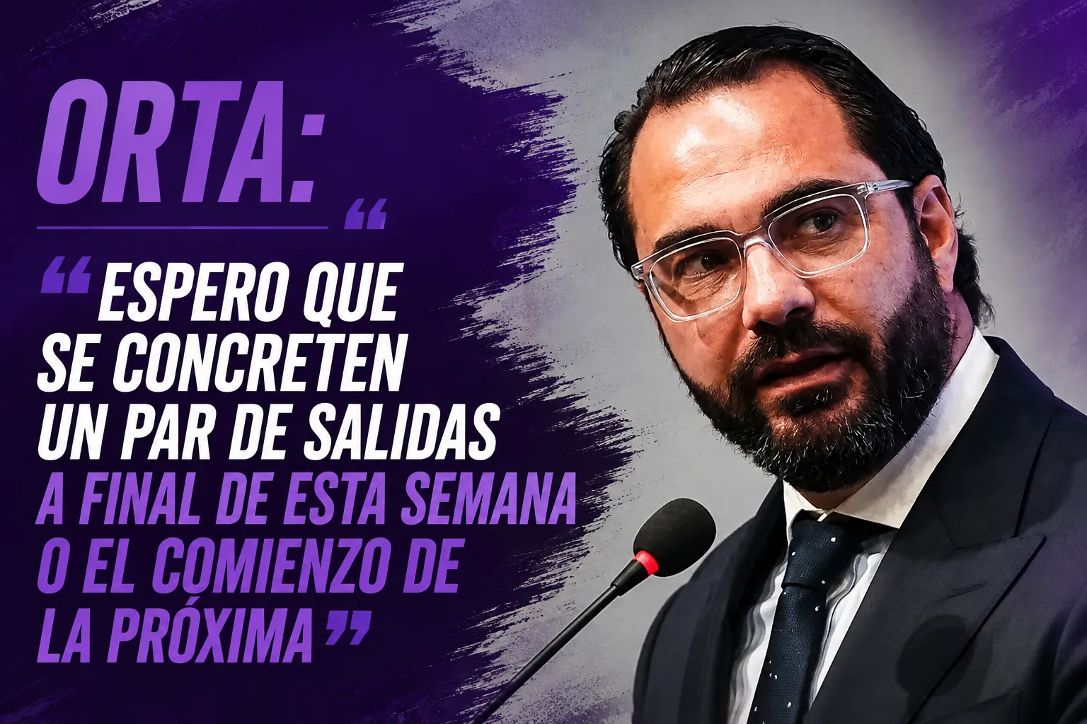 Orta: “Espero que se concreten un par de salidas a final de esta semana o el comienzo de la próxima”