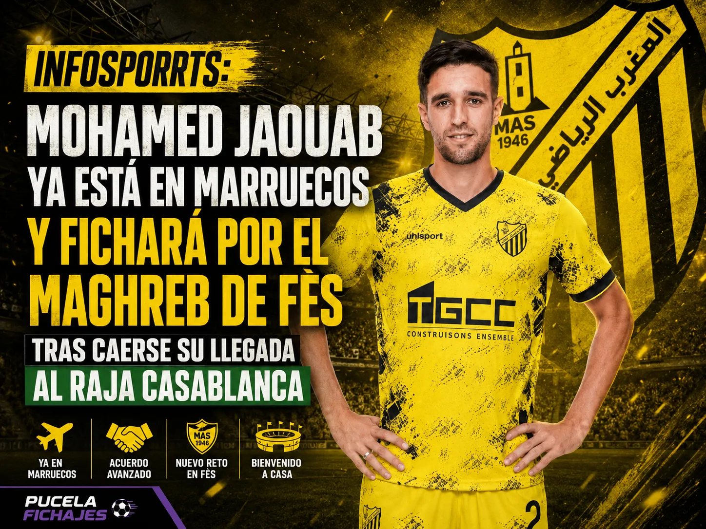 INFOSPORTS: Mohamed Jaouab ya está en Marruecos y fichará por el Maghreb de Fès tras caerse su llegada al Raja Casablanca