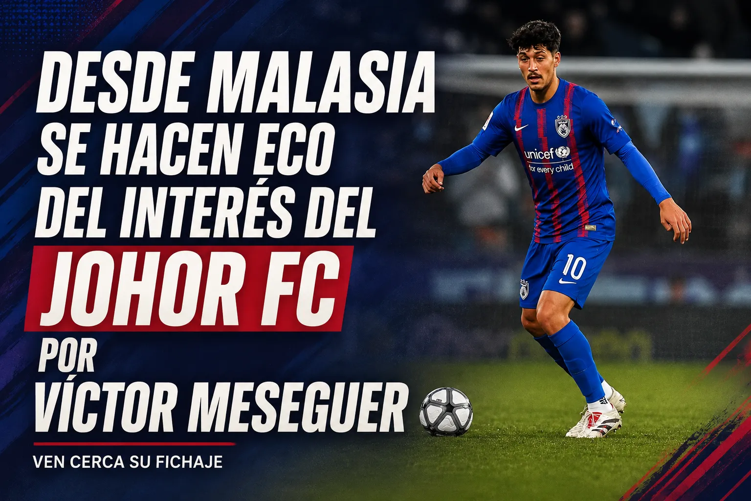 Desde Malasia se hacen eco del interés del Johor FC por Víctor Meseguer