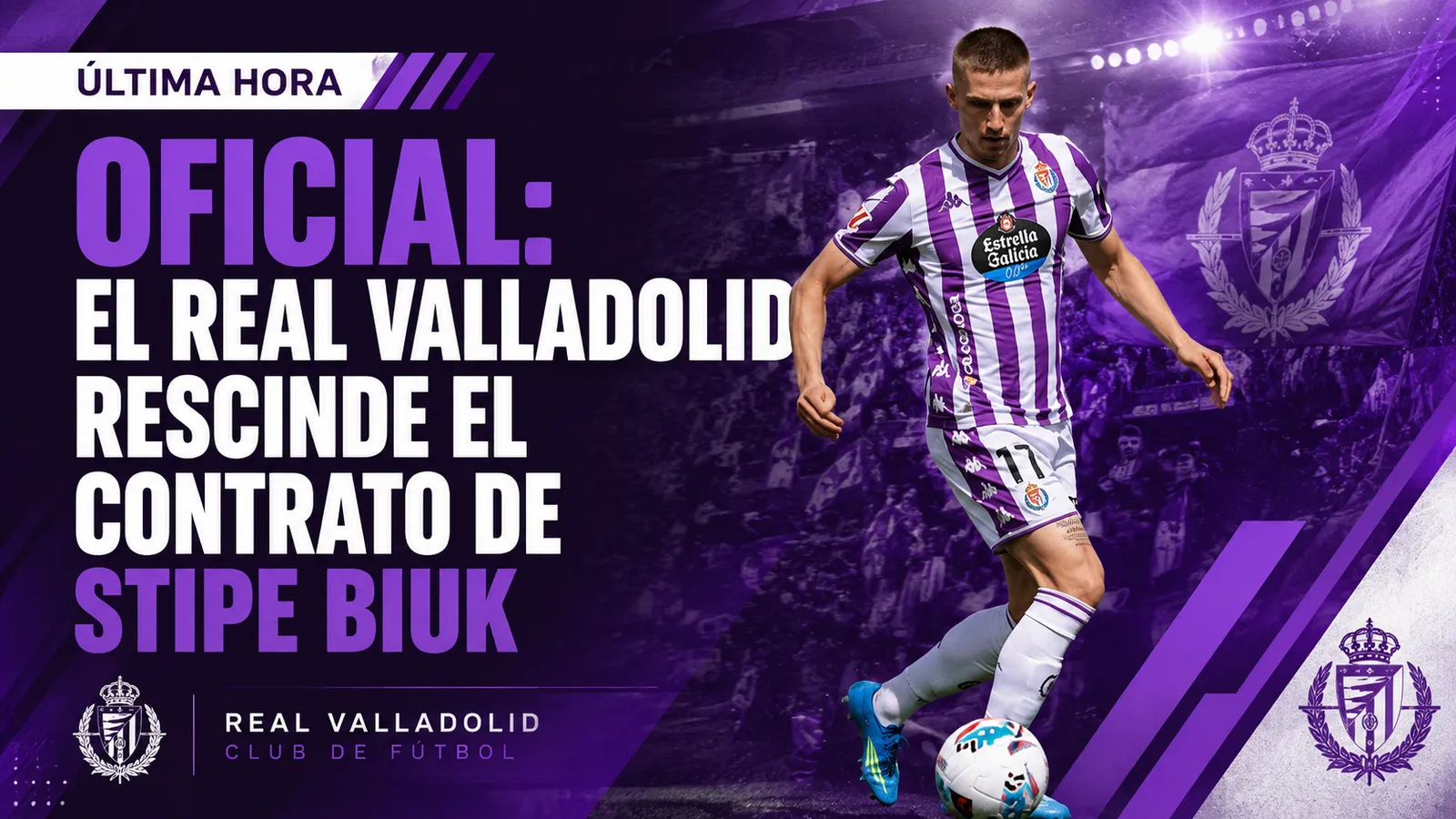 OFICIAL: El Real Valladolid rescinde el contrato de Stipe Biuk