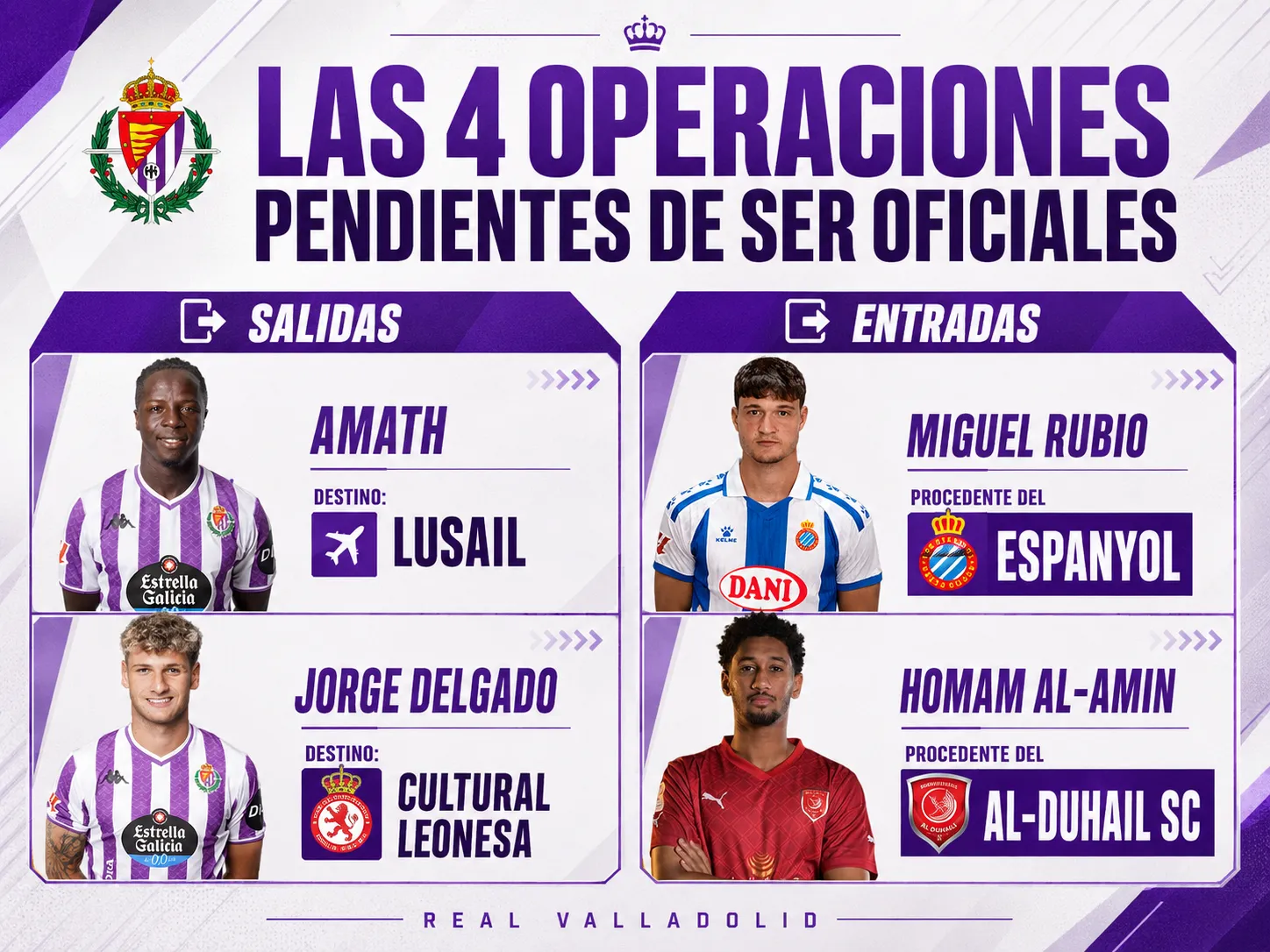 Las 4 operaciones pendientes de ser oficiales