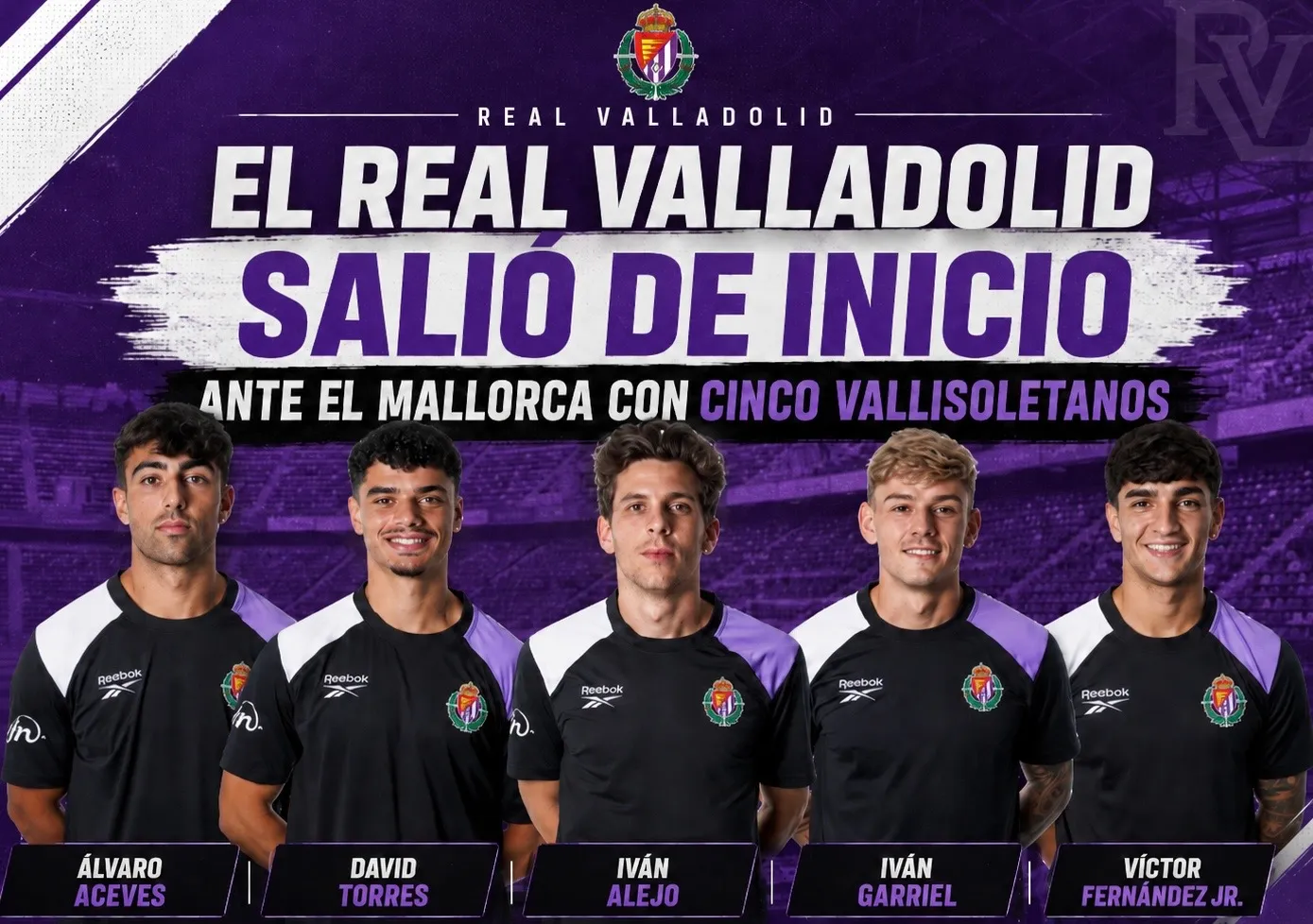 El Real Valladolid salió de inicio ante el Mallorca con cinco vallisoletanos