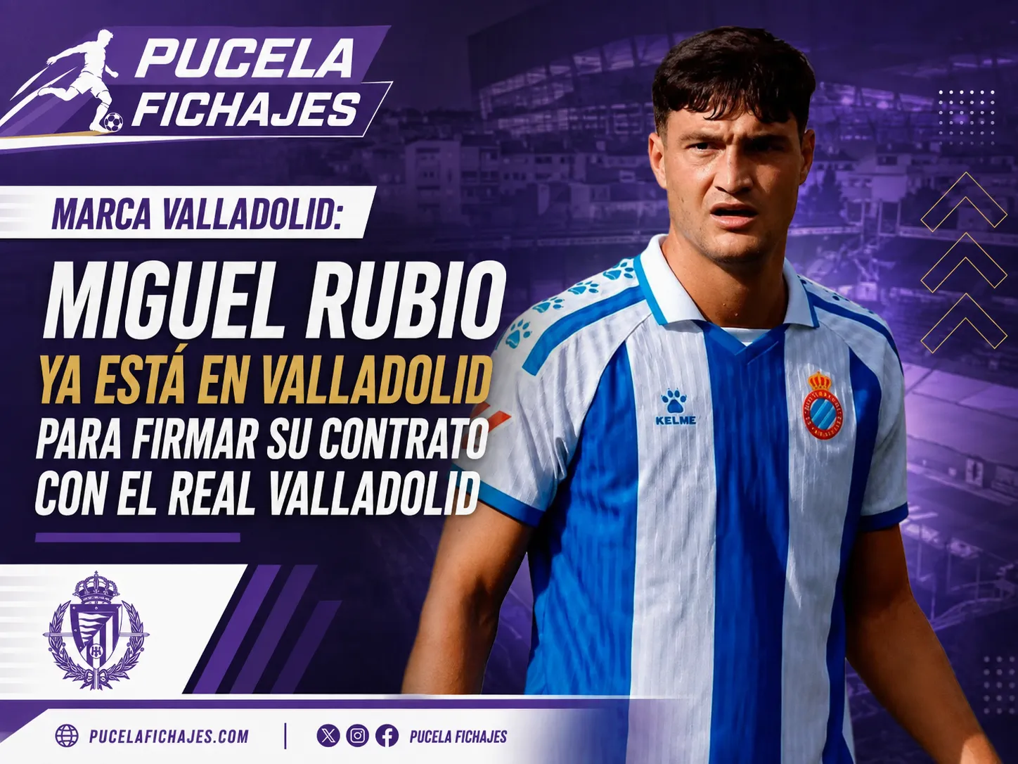 MARCA VALLADOLID: Miguel Rubio ya está en Valladolid para firmar su contrato con el Real Valladolid