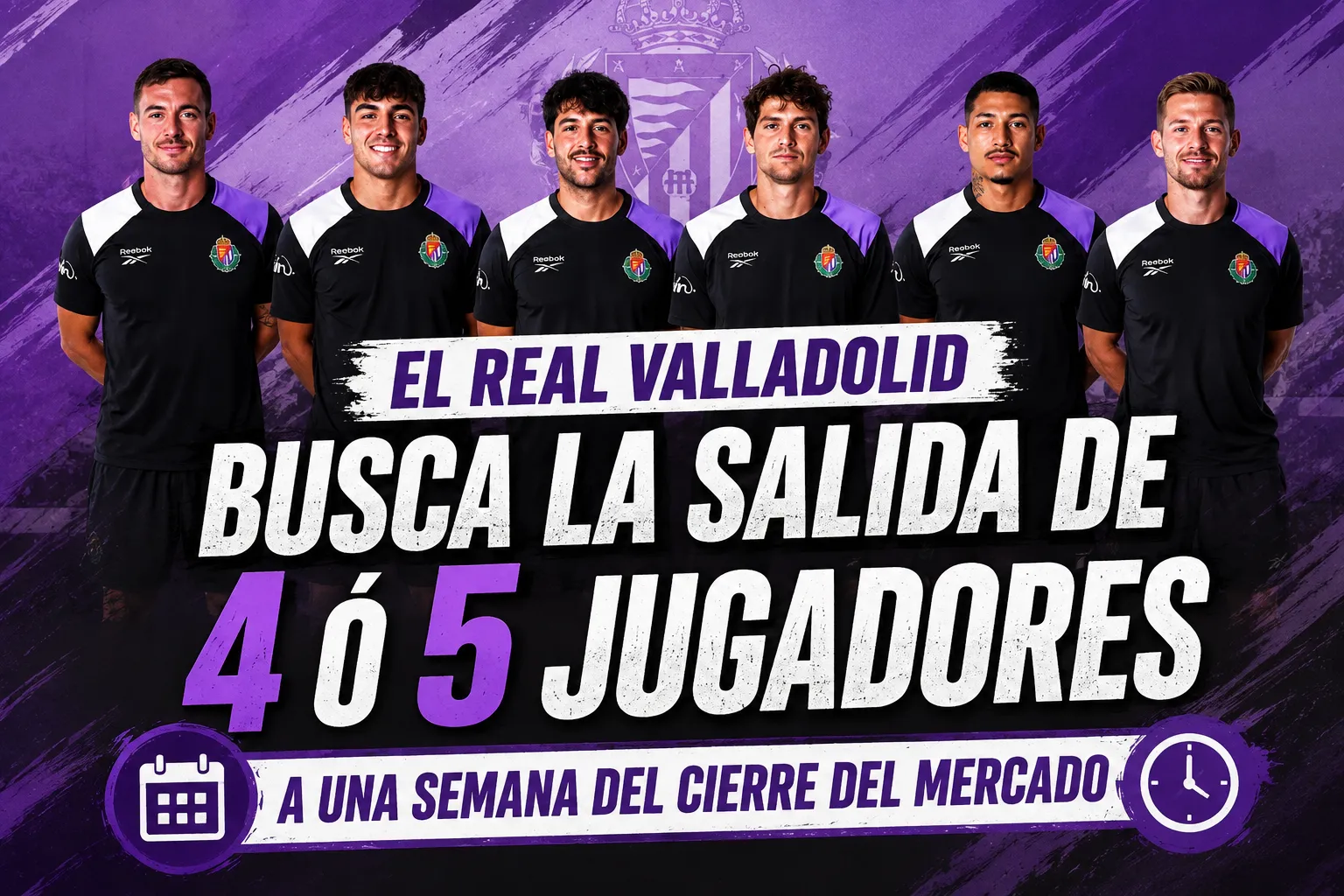 El Real Valladolid busca la salida de 4 ó 5 jugadores a una semana del cierre del mercado