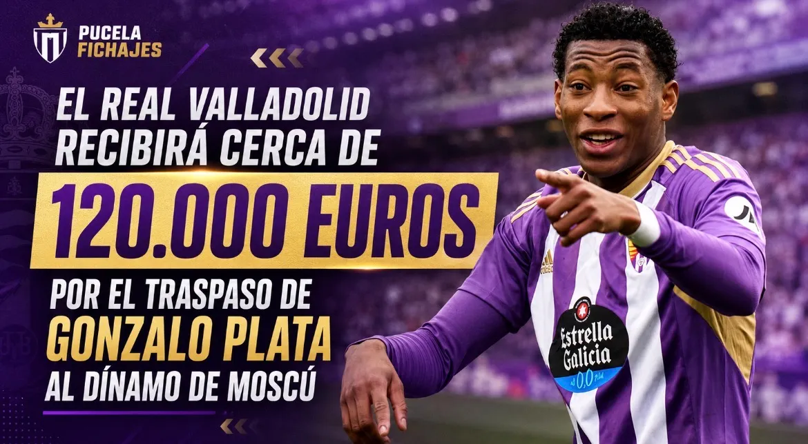 El Real Valladolid recibirá cerca de 120.000 euros por el traspaso de Gonzalo Plata al Dínamo de Moscú