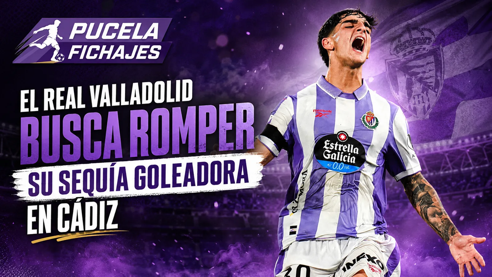El Real Valladolid busca romper su sequía goleadora en Cádiz