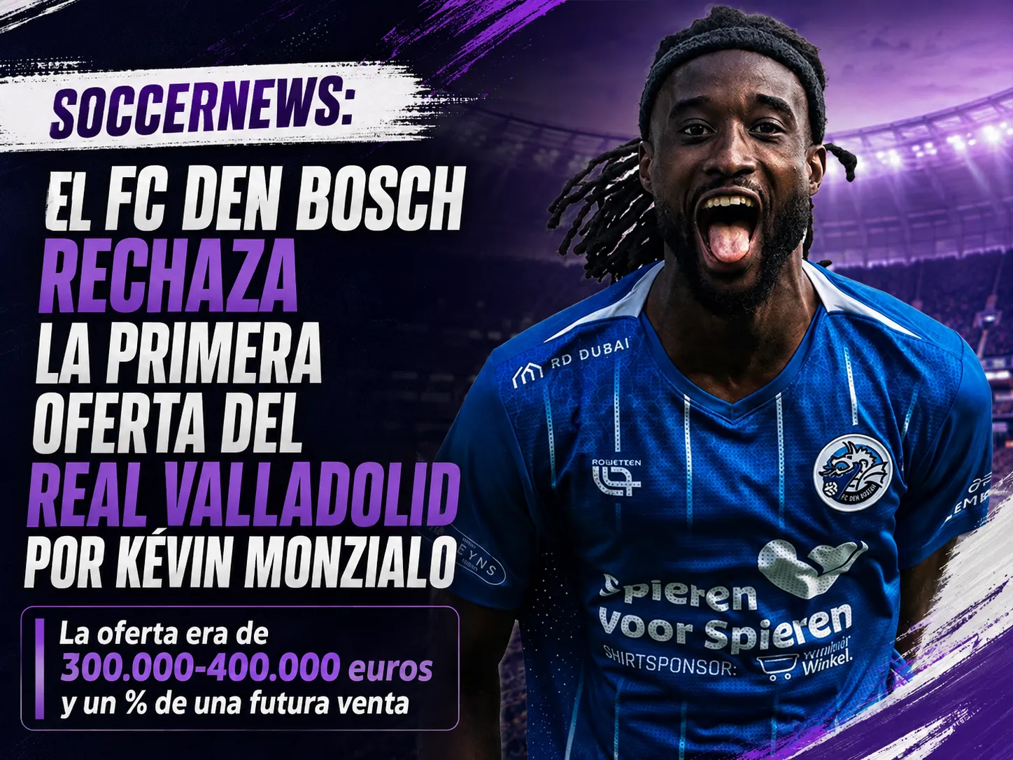 SOCCERNEWS: El FC Den Bosch rechaza la primera oferta del Real Valladolid por Kévin Monzialo