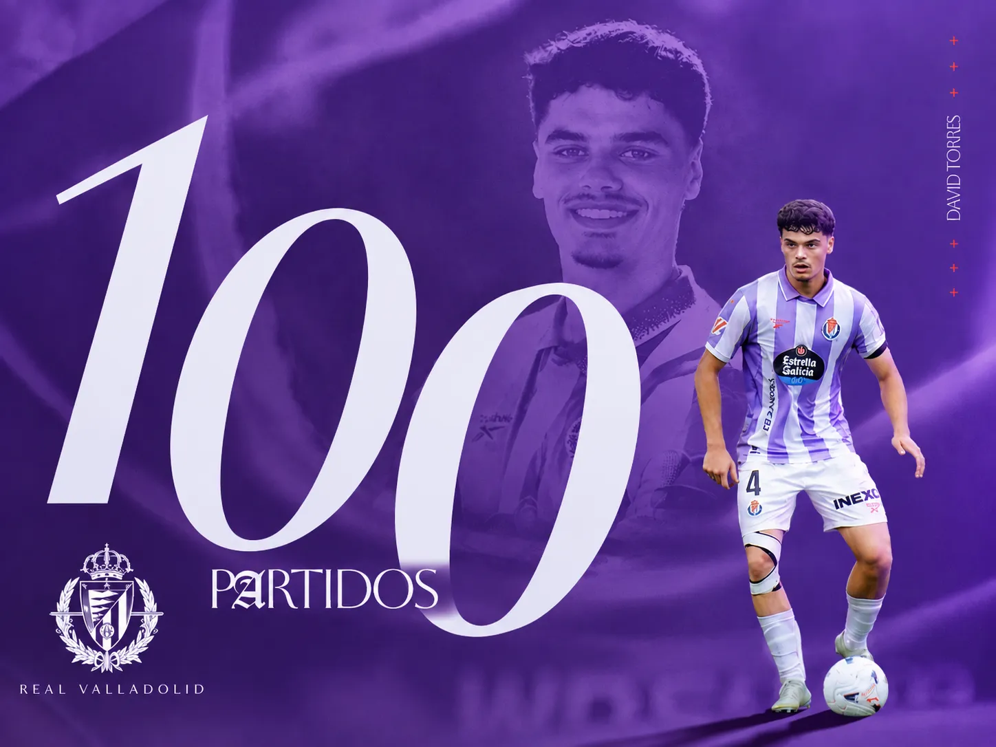 David Torres cumple 100 partidos con el primer equipo del Real Valladolid