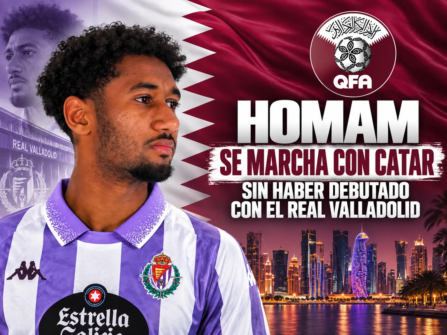 Homam se marcha con Catar sin haber debutado con el Real Valladolid