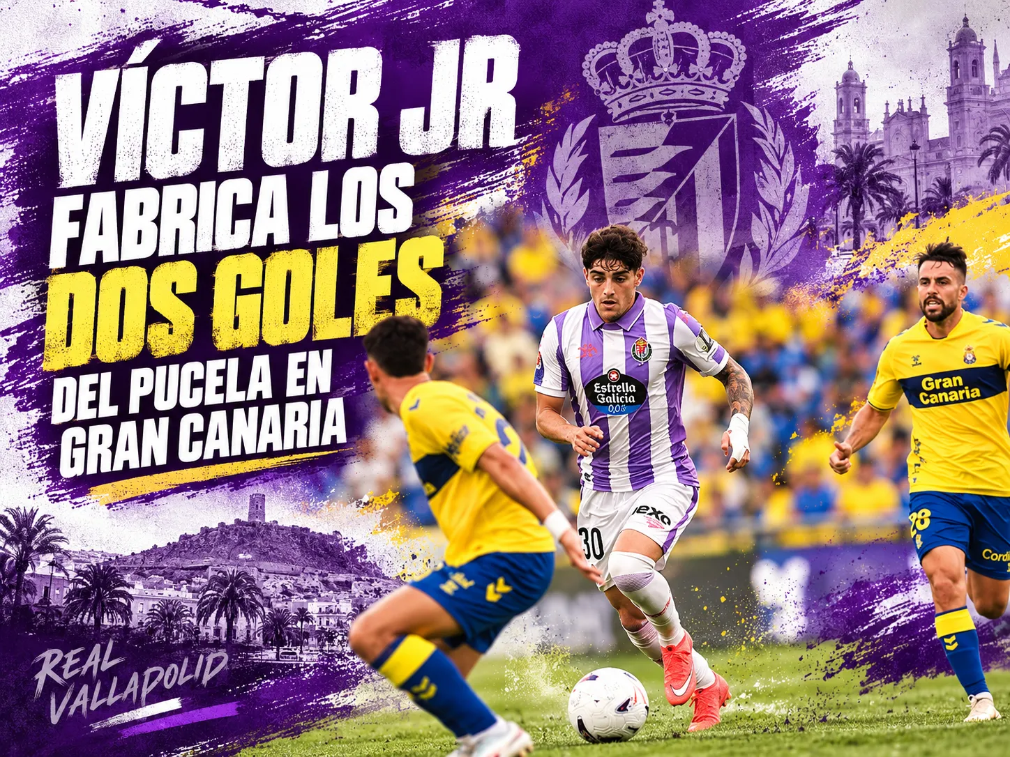 Víctor Jr fabrica los dos goles del Pucela en Gran Canaria
